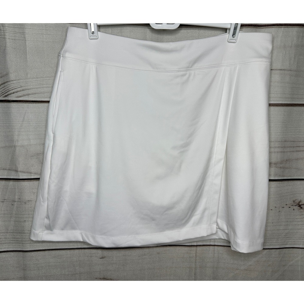 Lady Hagen Knit Wrap Skort Womens L White HydroDri Athletic Golf Tennis WGH17350